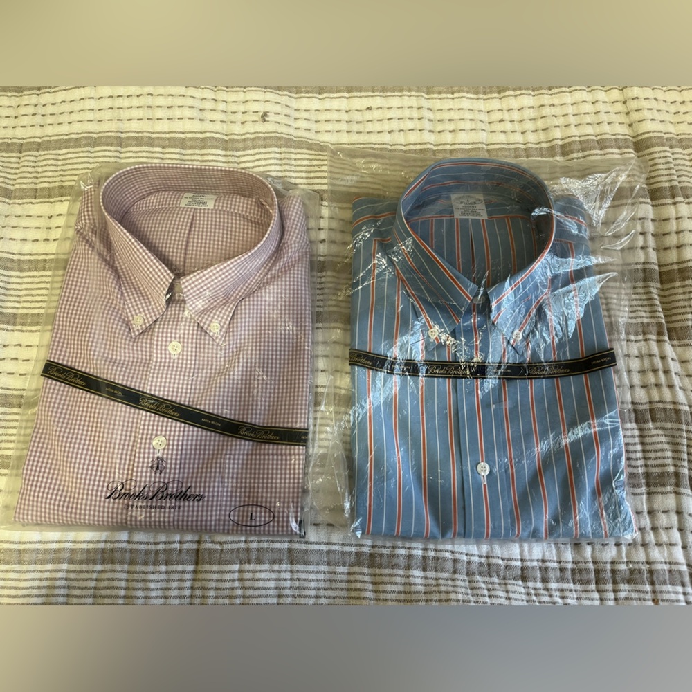 2 NEW Brooks Brothers The Original Polo Shirts Blue/Orange Purple